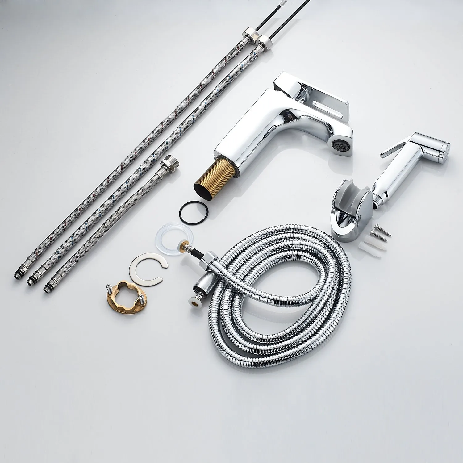 Смеситель для раковины с гигиеническим душем Raffine F171, хром