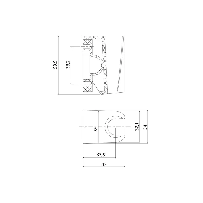 Держатель для лейки, глянцевый хром, Optima Home, IDDIS, 090CP4Fi53