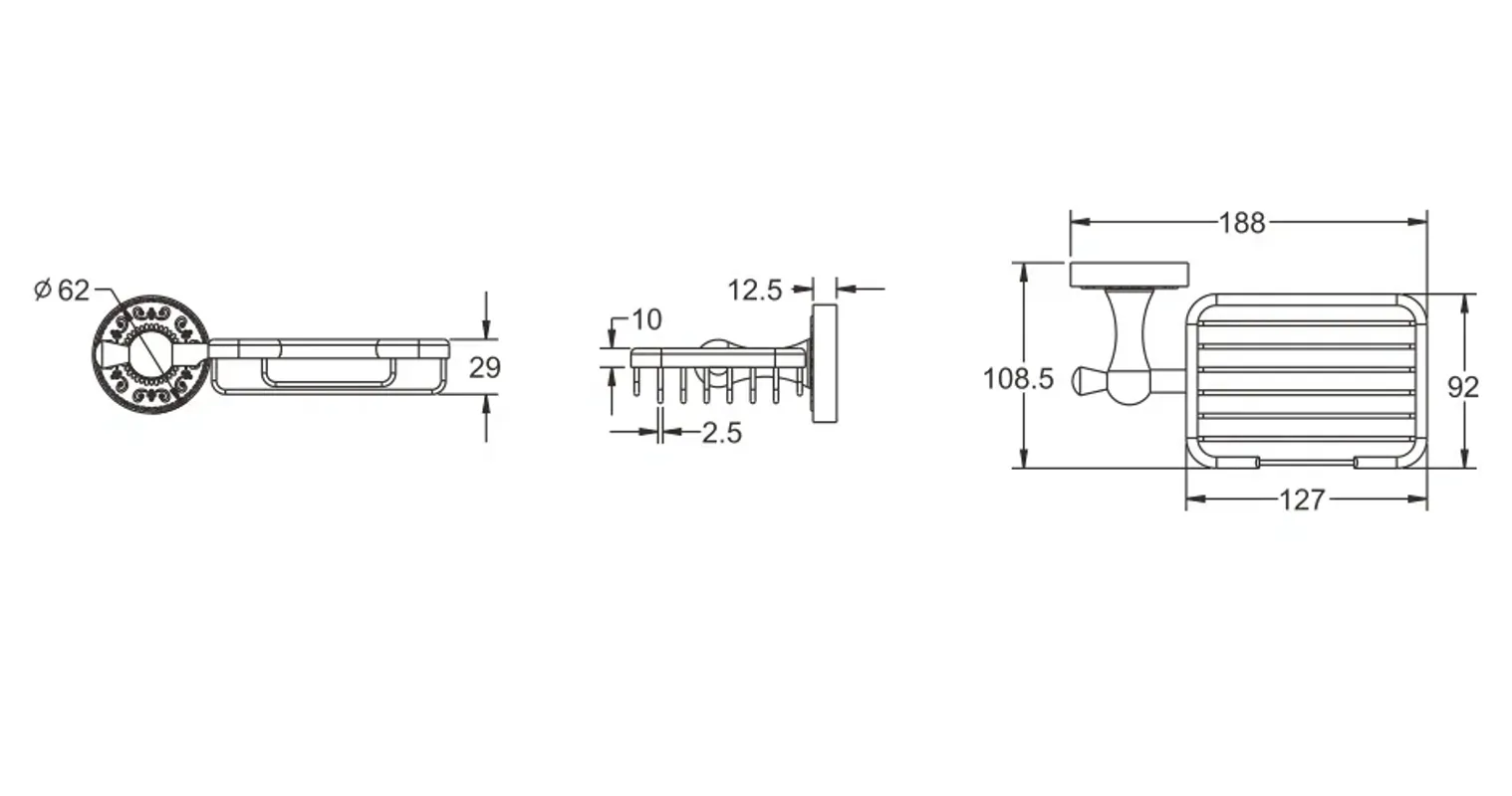 Мыльница Rose RG1004Q, бронза