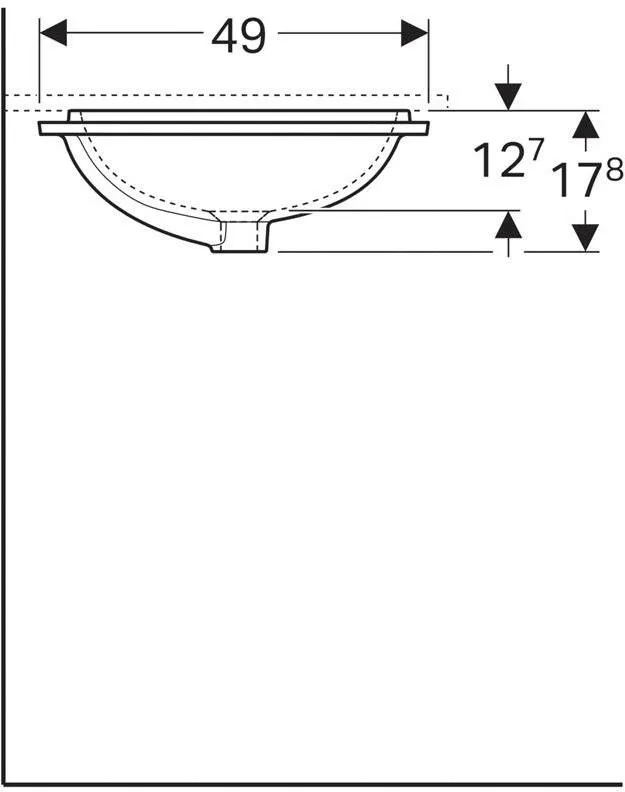 Раковина с установкой под столешницу Geberit VariForm прямоугольной формы (50х40 см) (500.764.01.2)