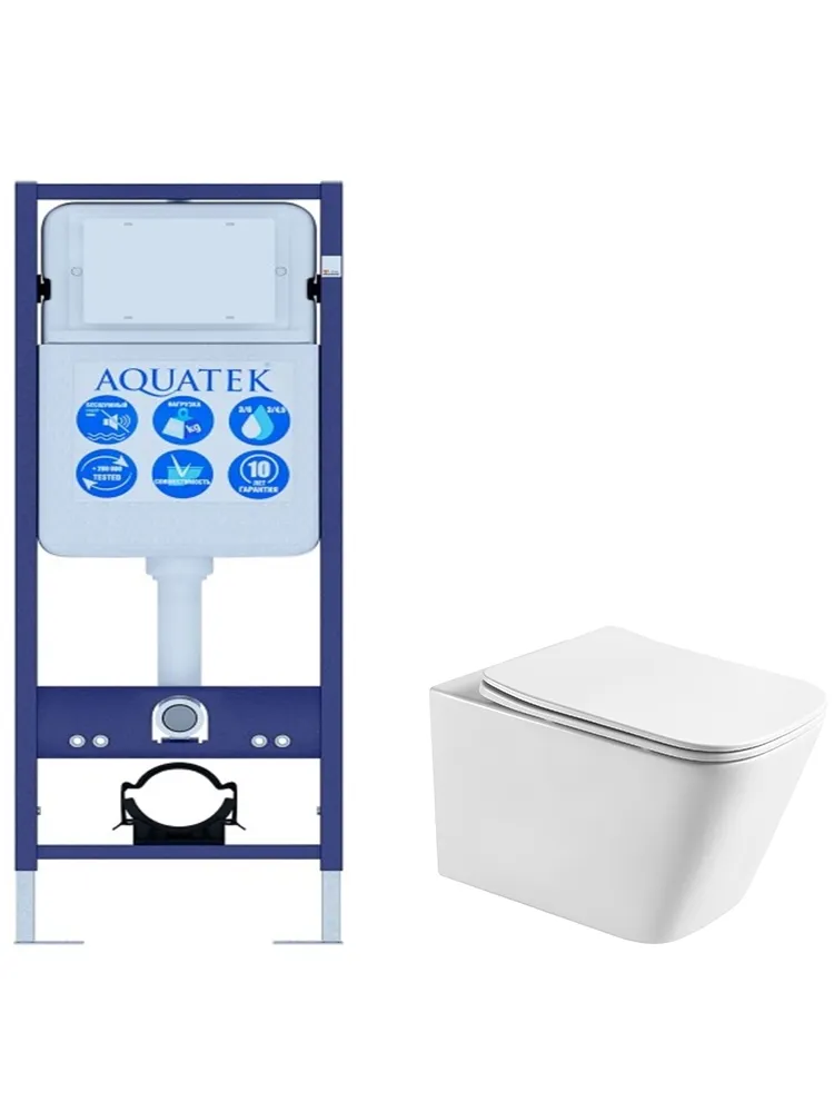 SET AQUATEK ЛИБРА T-INS17 (рама AQUATEK Standard INS-0000017(без клавиши и крепежа)+унитаз ЛИБРА AQ1505T-00 с тонким сиденьем soft-close TORNADO)