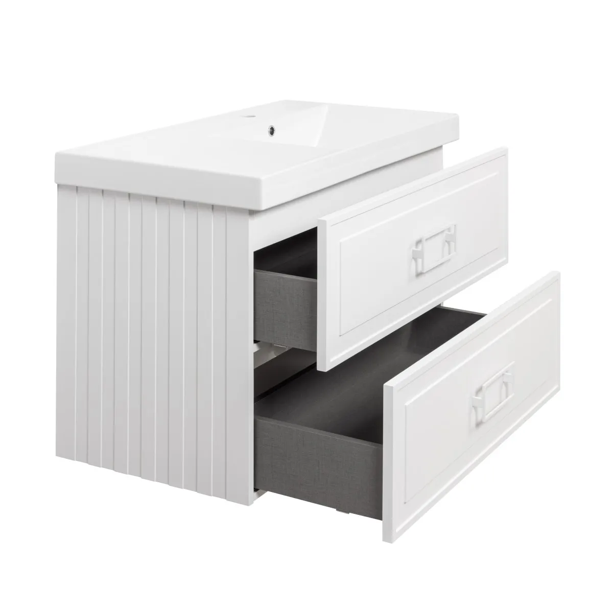 Тумба под раковину подвесная La Fenice Cubo TWIN FNC-01-CUB-B-90-2, белая