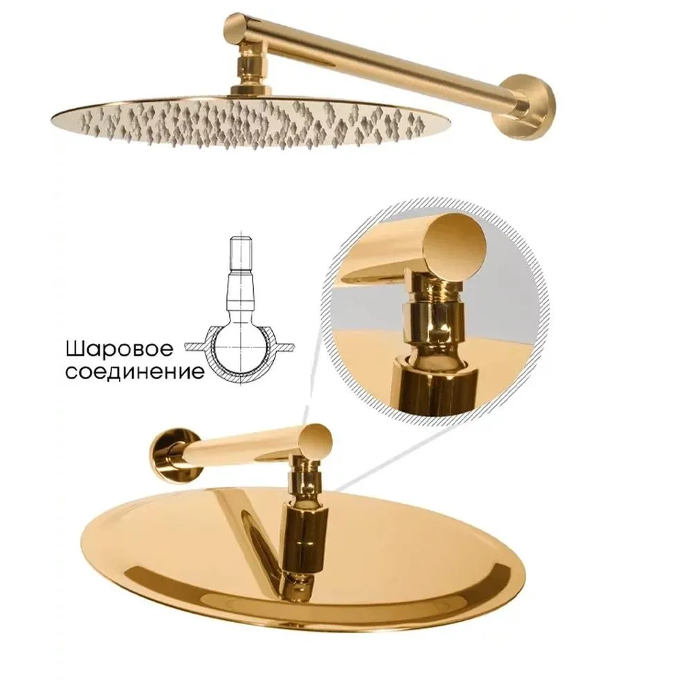 Душевая система встраиваемая Grocenberg GB5001GO, золото