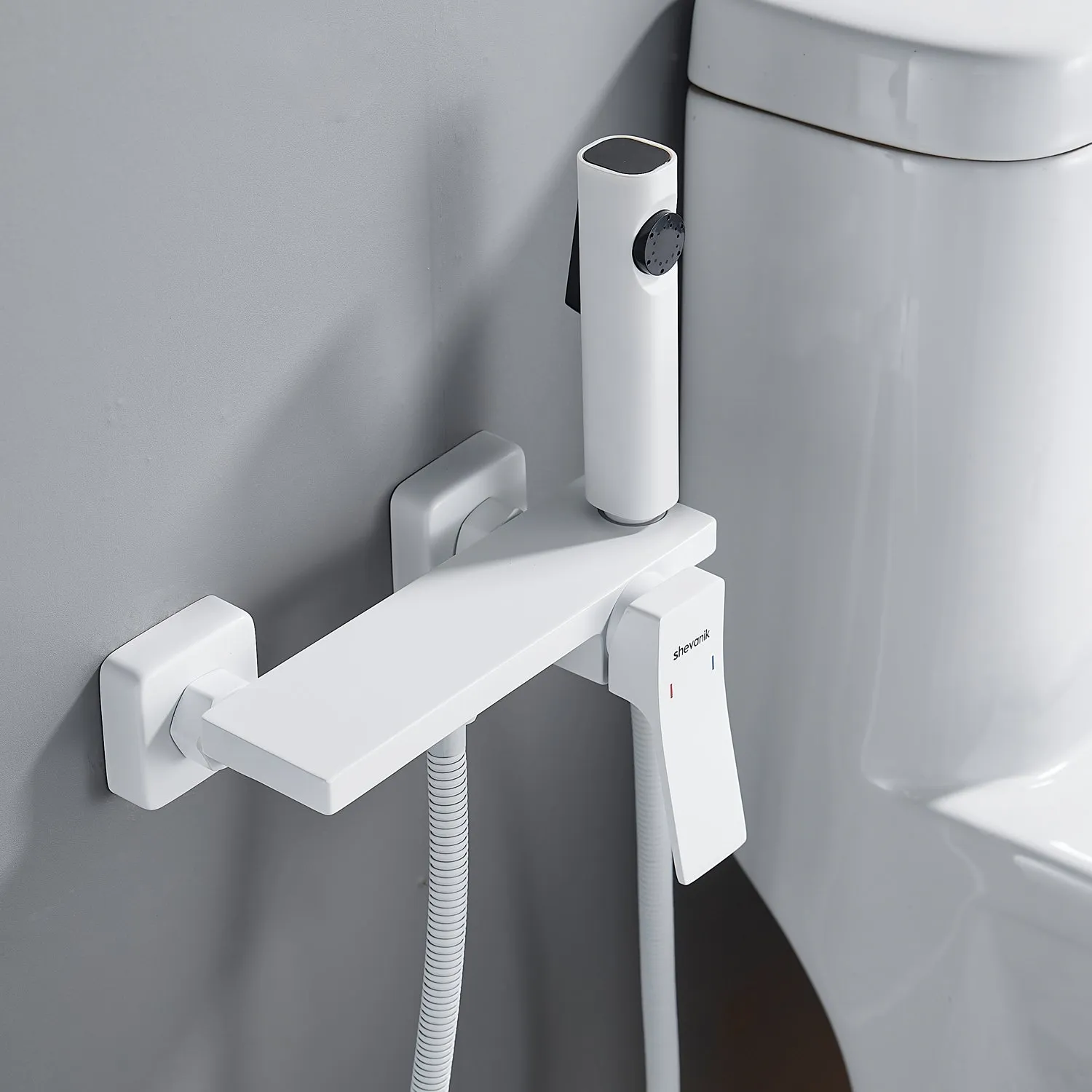 Гигиенический душ со смесителем Shevanik S6105C-1, белый