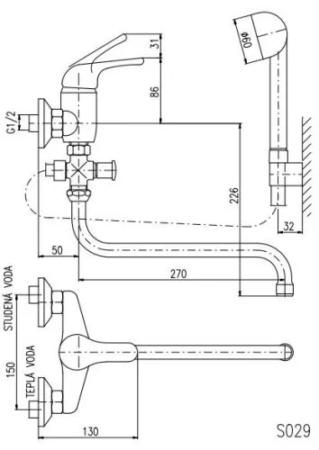 Смеситель для ванны Rav Slezak Sazava SA056.5/1