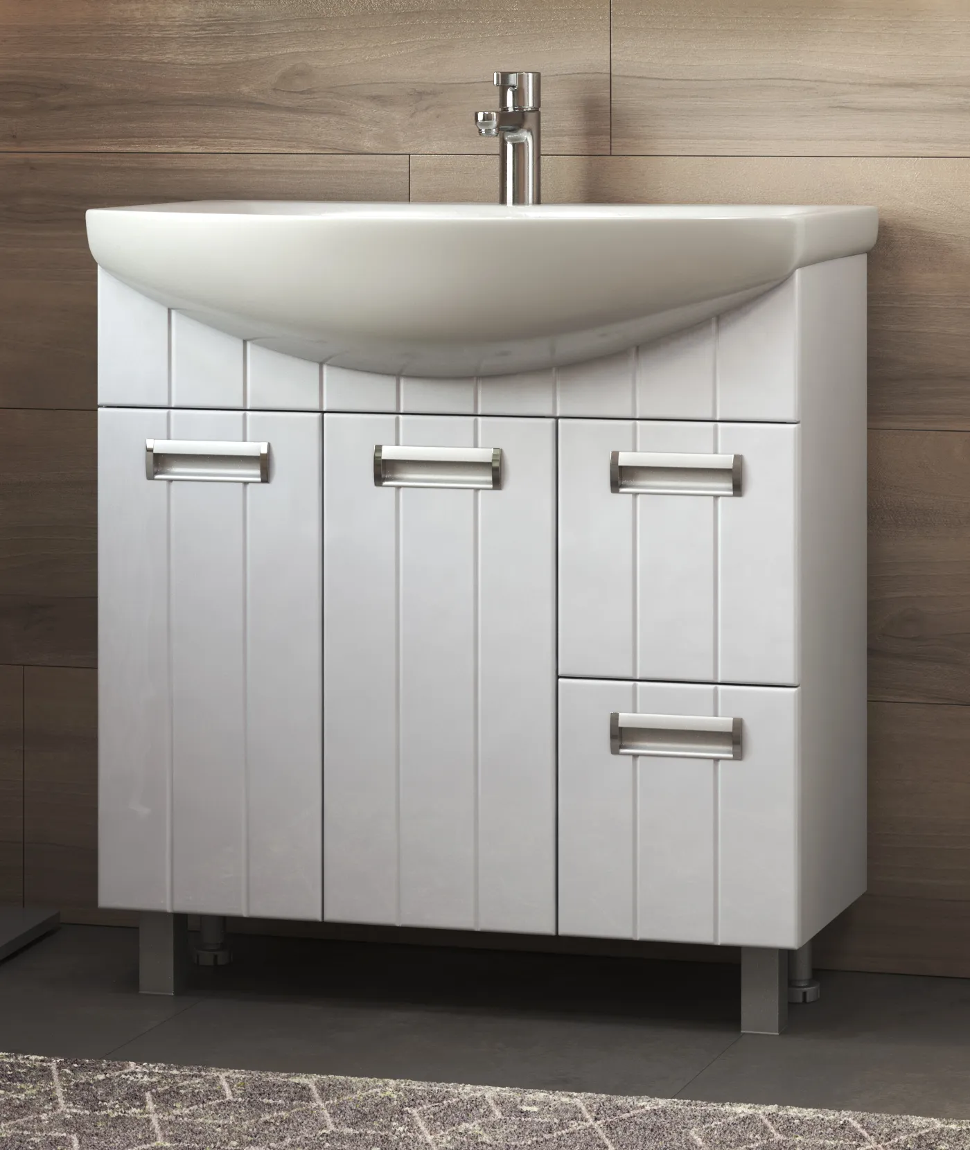 Тумба с раковиной напольная VIGO Diana tn.DIA.BAL.80.2D.2Y, 80 см