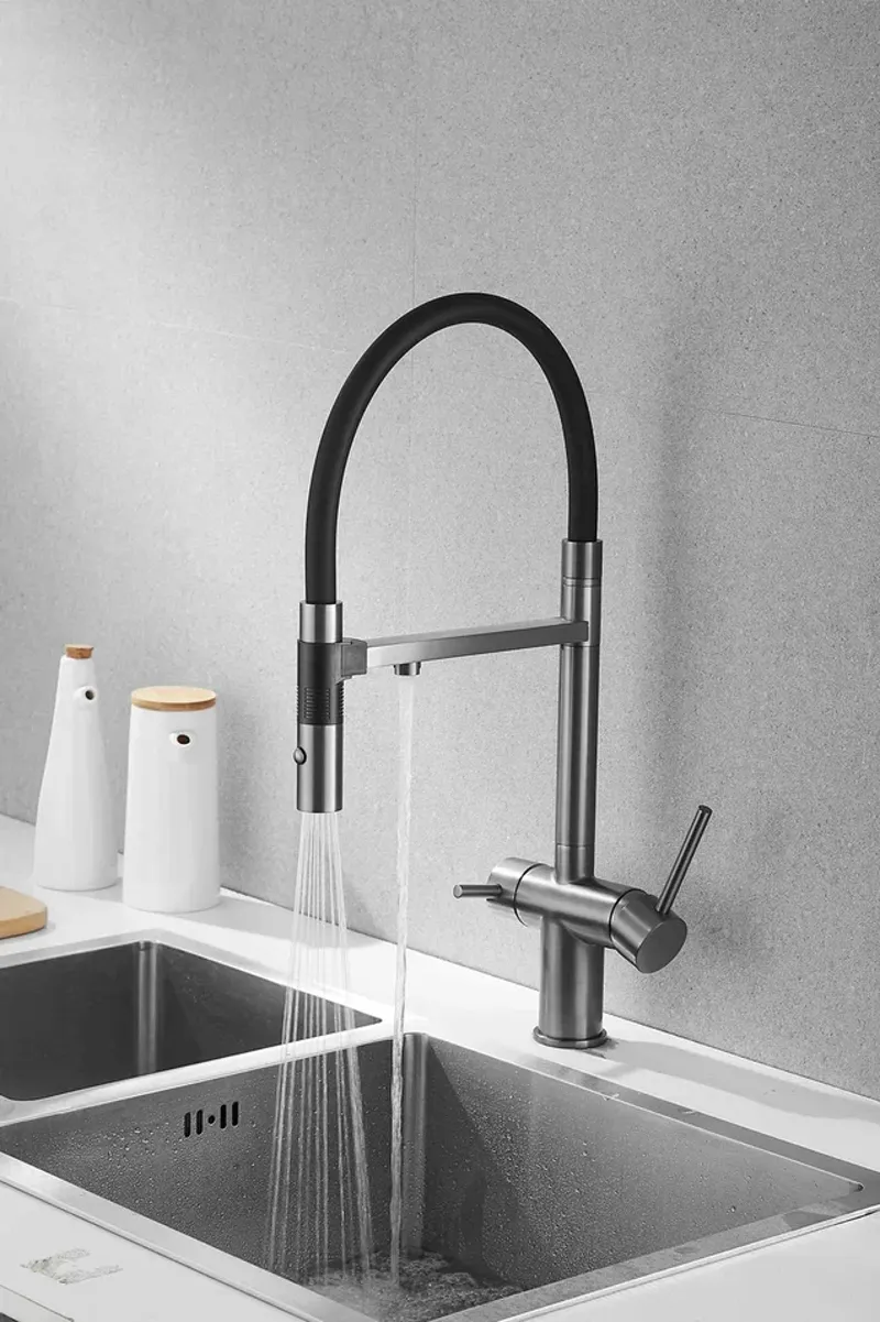 Смеситель для кухни Rose R958T, пепельный