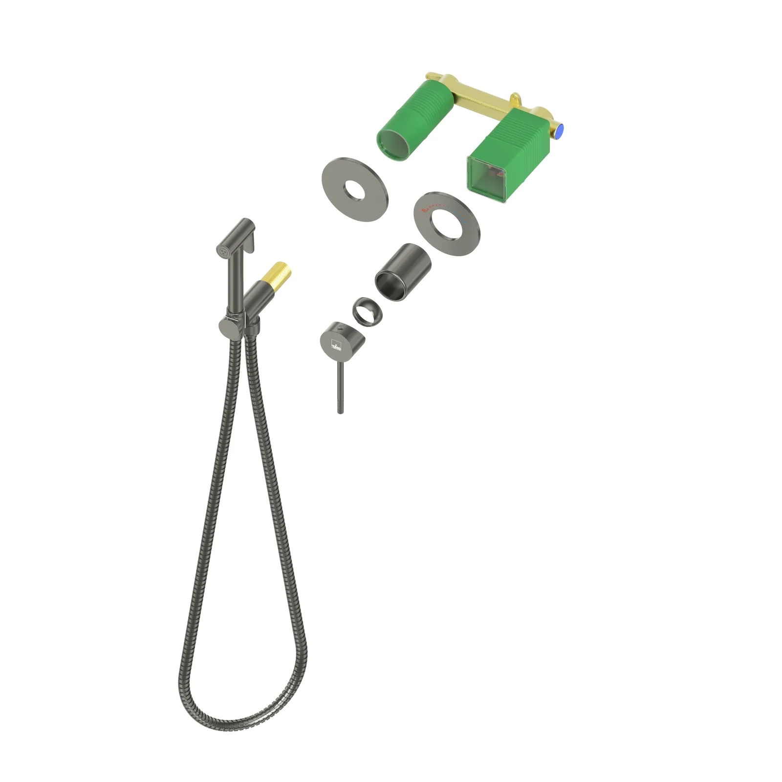 Смеситель встроенный с гигиеническим душем с защитой от ожогов Timo Saona никель (2339/13SM)