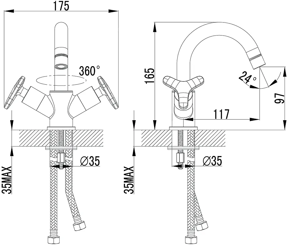 Смеситель для раковины Lemark Plus Spirit (LM1907C)