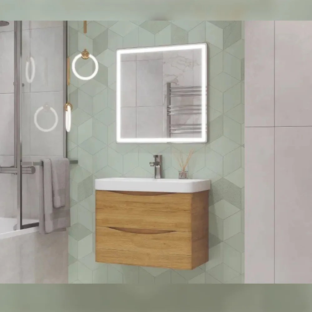 Тумба с раковиной подвесная Velvex Clay tp.CLA.9595.70.2Y дуб верона, 70 см