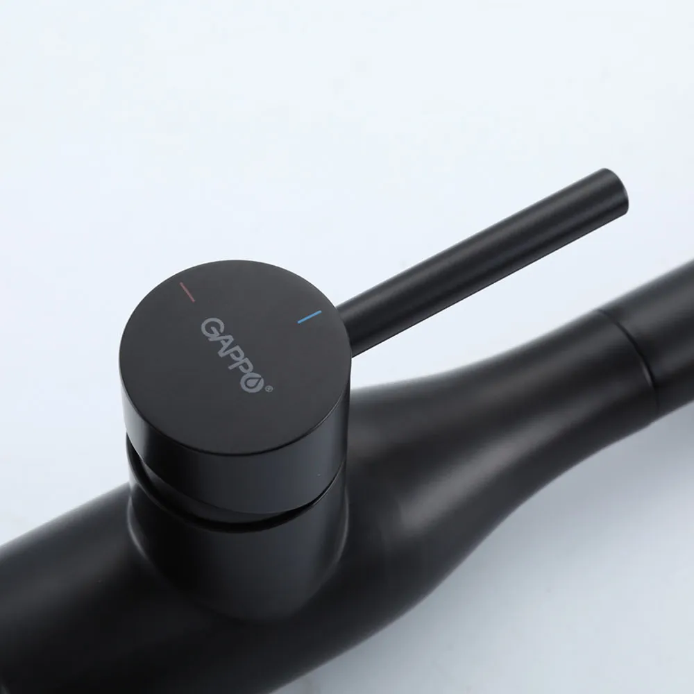 Смеситель для кухни с гибким изливом GAPPO G4098-16, черный