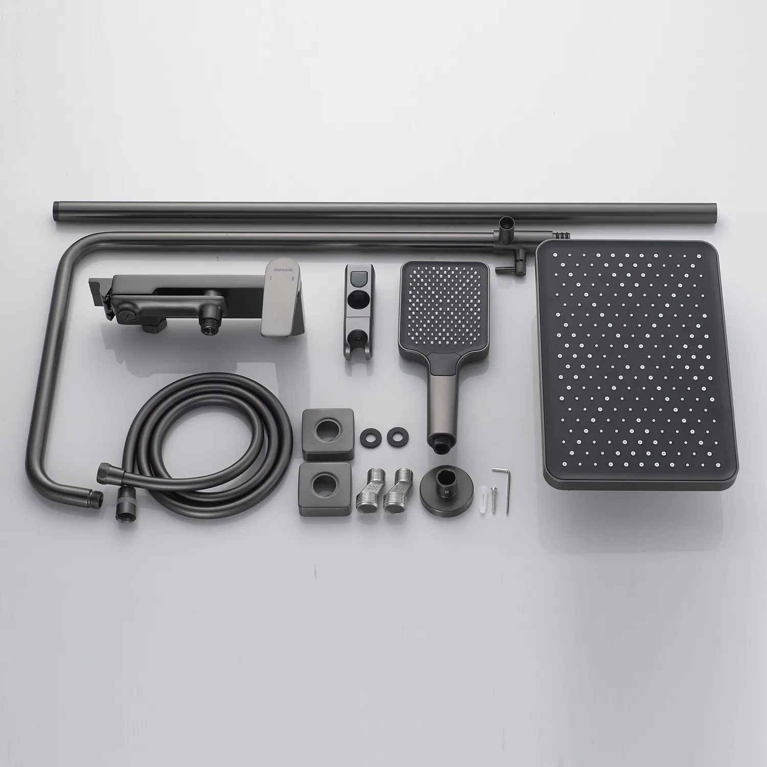 Душевая система Shevanik S4226T, оружейная сталь