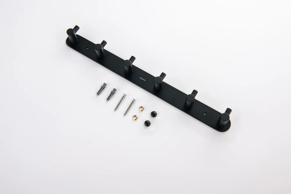 AQ4124MB ЕВРОПА планка с 6 крючками, матовый черный