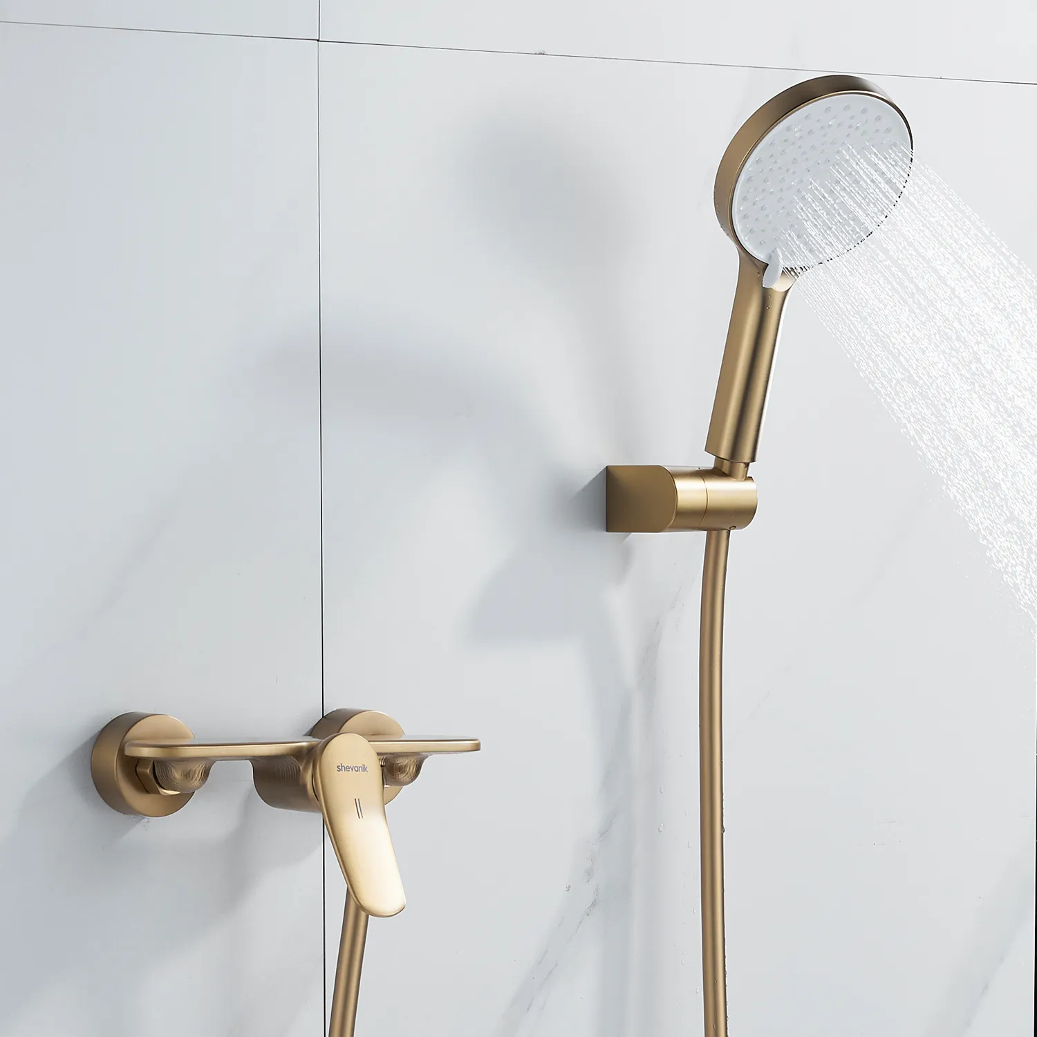 Смеситель для душа Shevanik S4716G, золотой сатин