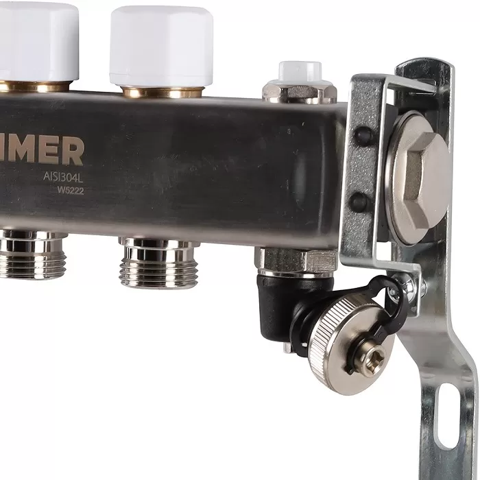 Коллектор Rommer 1"x3/4" на 4 контура с расходомерами и запорными клапанами (RMS-1201-000004)