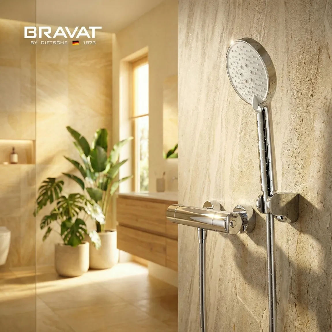 Термостатический смеситель с душем BRAVAT (F6811942CP-B-SW)
