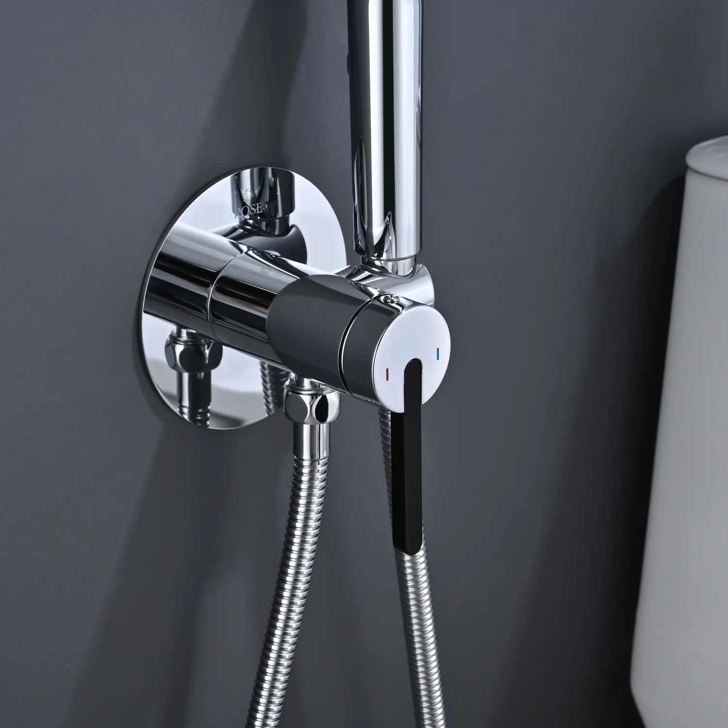 Гигиенический душ со смесителем Rose R235, хром