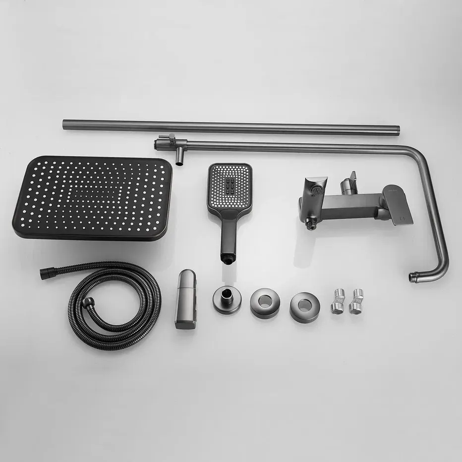 Душевая система Shevanik S9136T, оружейная сталь