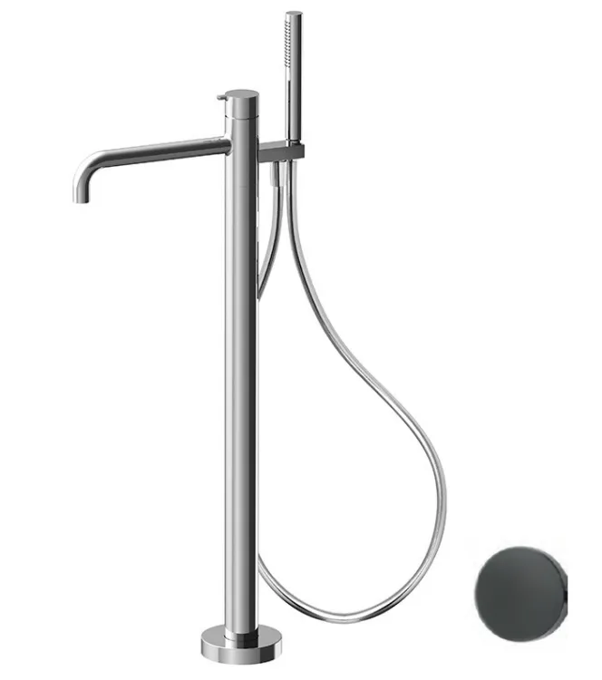 Смеситель для ванны и душа Fima Carlo Frattini Snap, хром черный брашированный (F3114/6NCS)