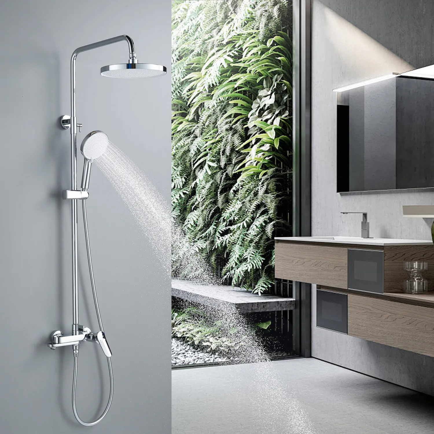 Душевая система Shevanik S4336, хром