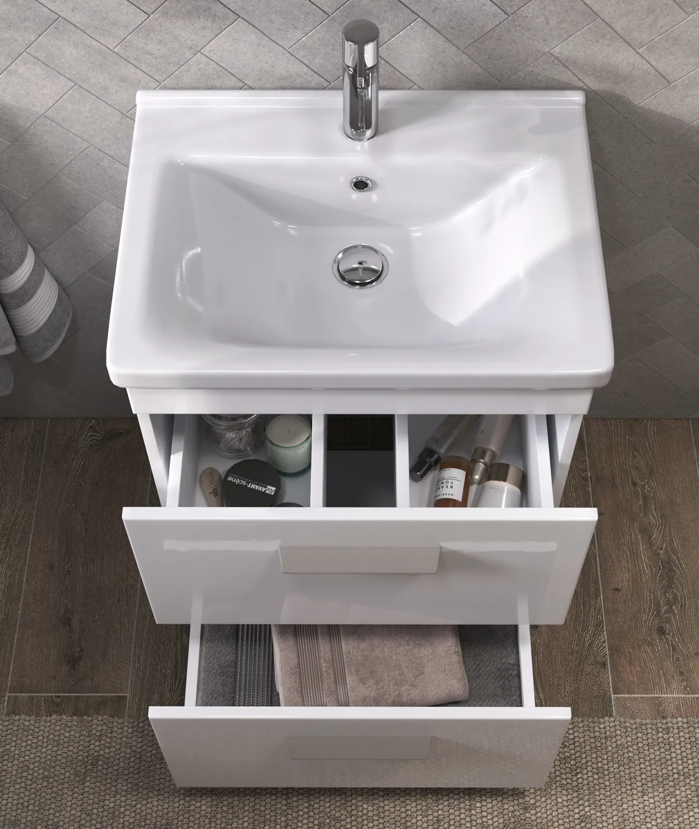 Тумба под раковину напольная VIGO Nova tn.NOV.MIR.70.2Y, 70 см