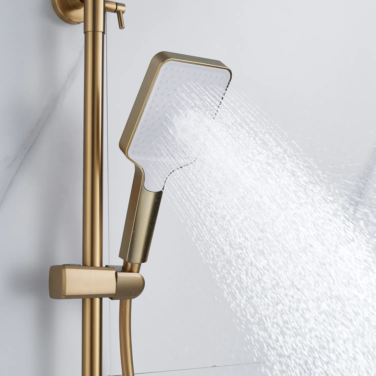 Душевая система Shevanik S4436G, золотой сатин