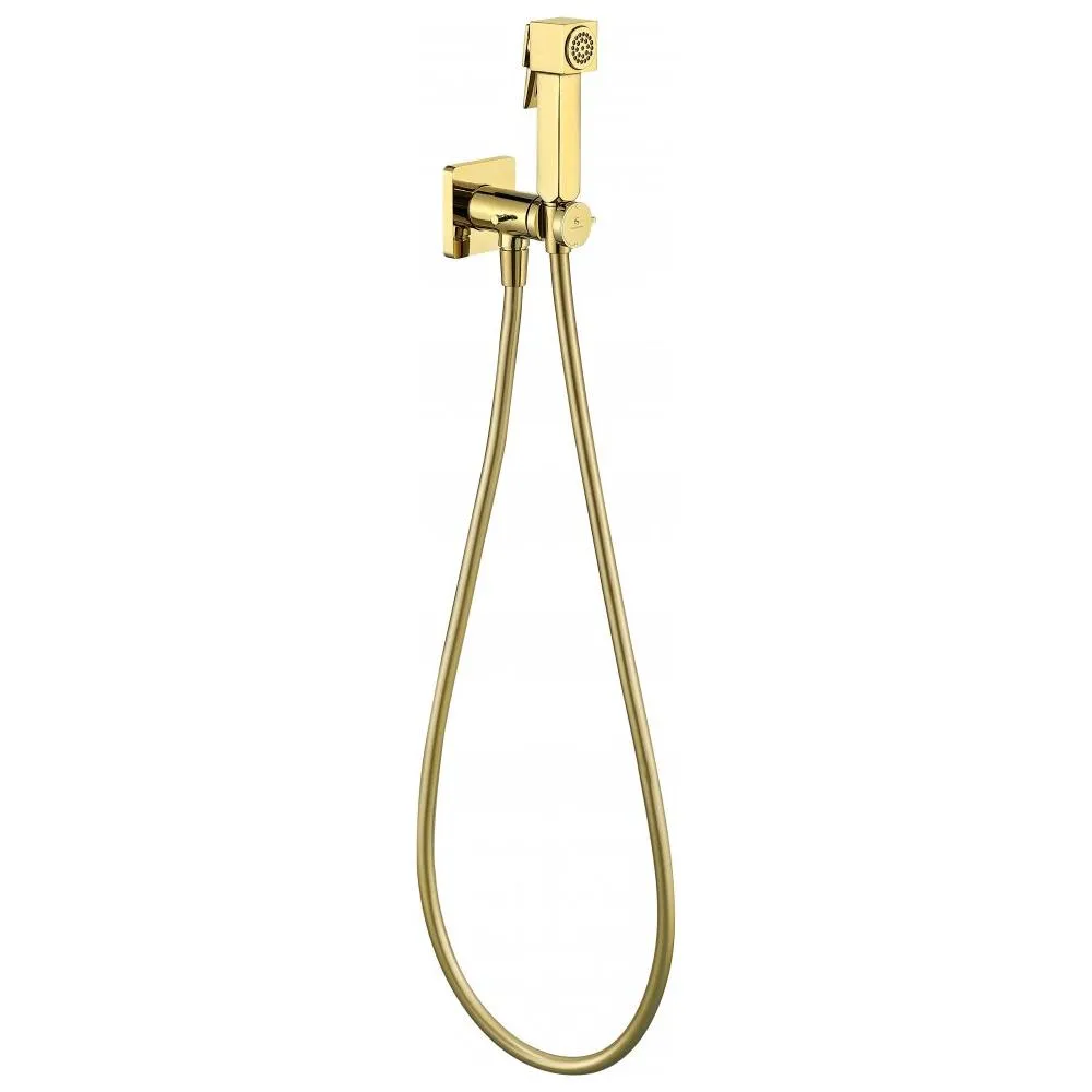 Гигиенический душ со смесителем встраиваемый Grocenberg GB005GO, золото