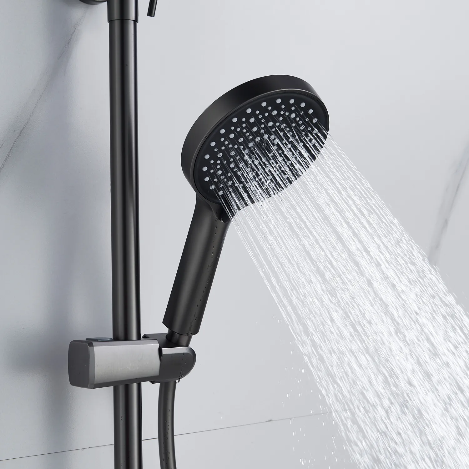 Душевая система Shevanik S4726T, оружейная сталь