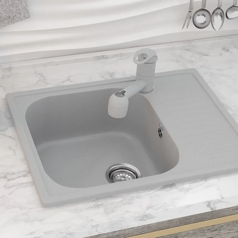 Смеситель для кухни Ulgran U-002-310, серый