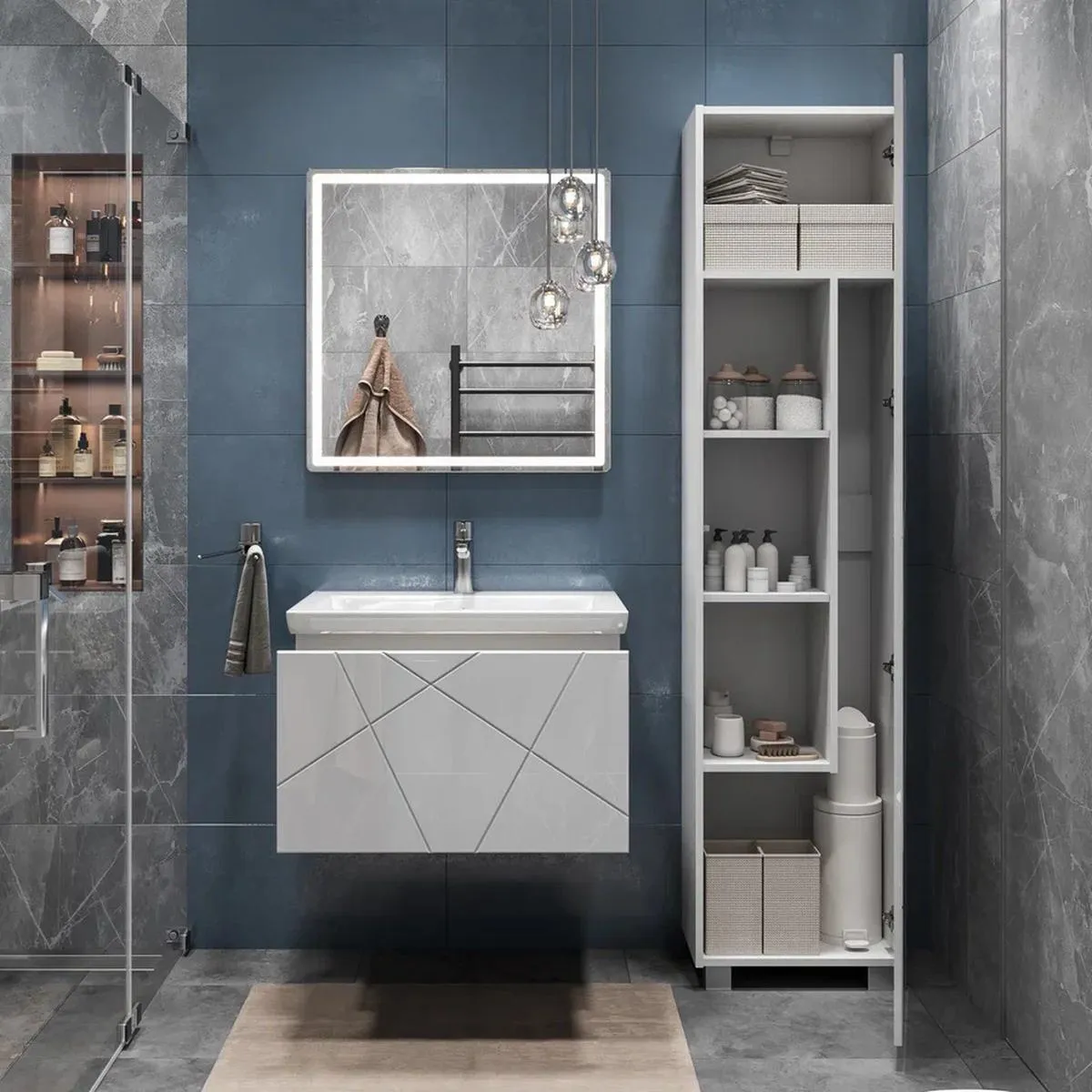 Тумба с раковиной подвесная VIGO Geometry 034, 70 см