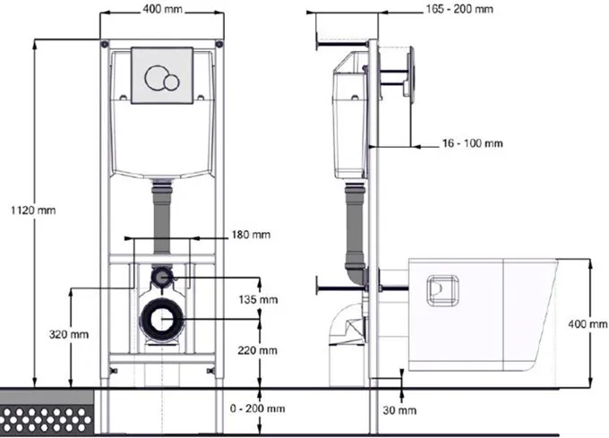 Комплект инсталляции с хромированной кнопкой Santek ПЭК и подвесным унитазом с крышкой с микролифтом Нео 1.WH50.1.543