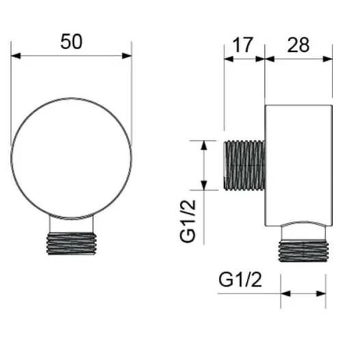 Шланговое подсоединение AQUATEK, хром AQ2457CR
