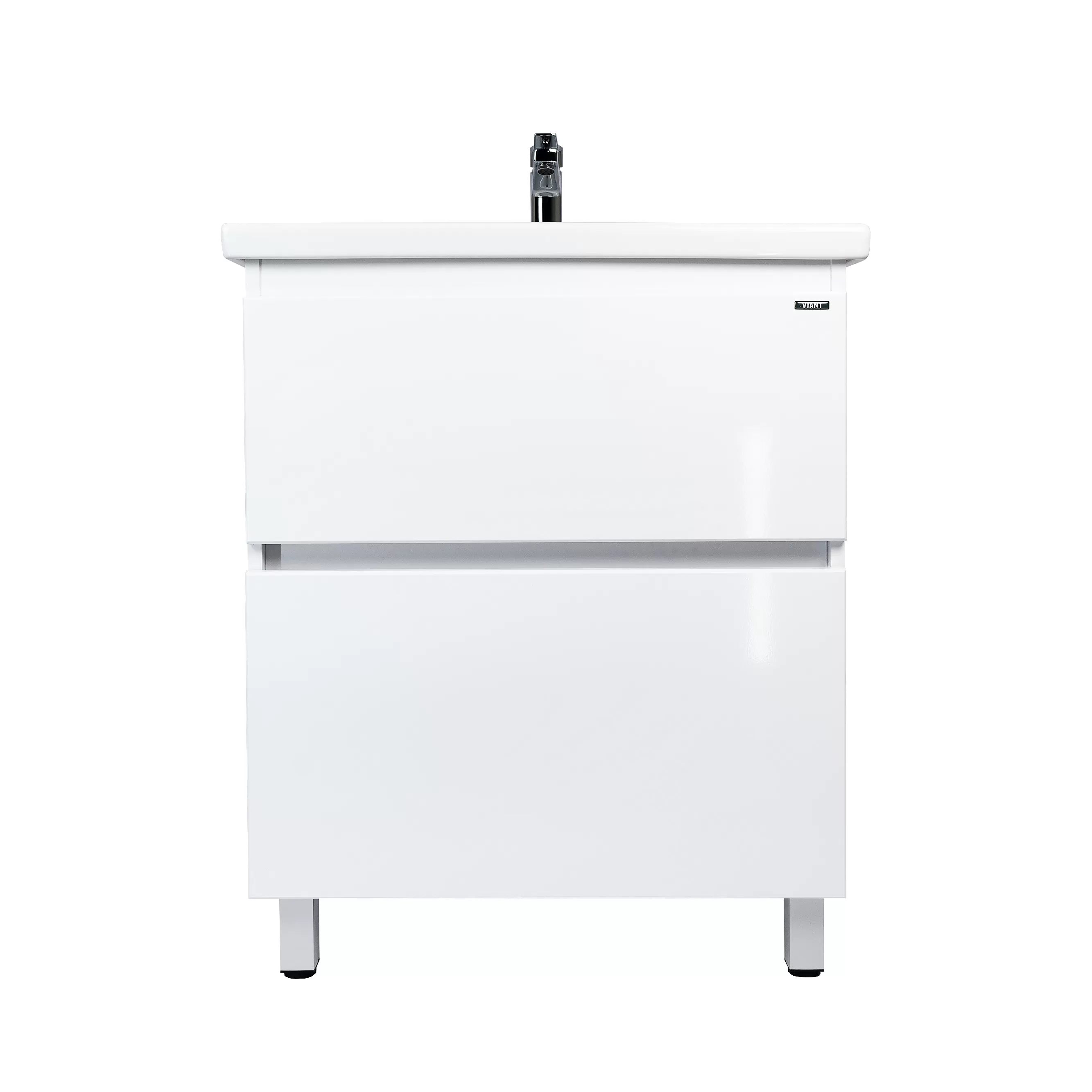 Тумба VIANT "Мальта" COMO 70 2 ящика белая 425х655х820 (VMAL70COBEL-T2Y)