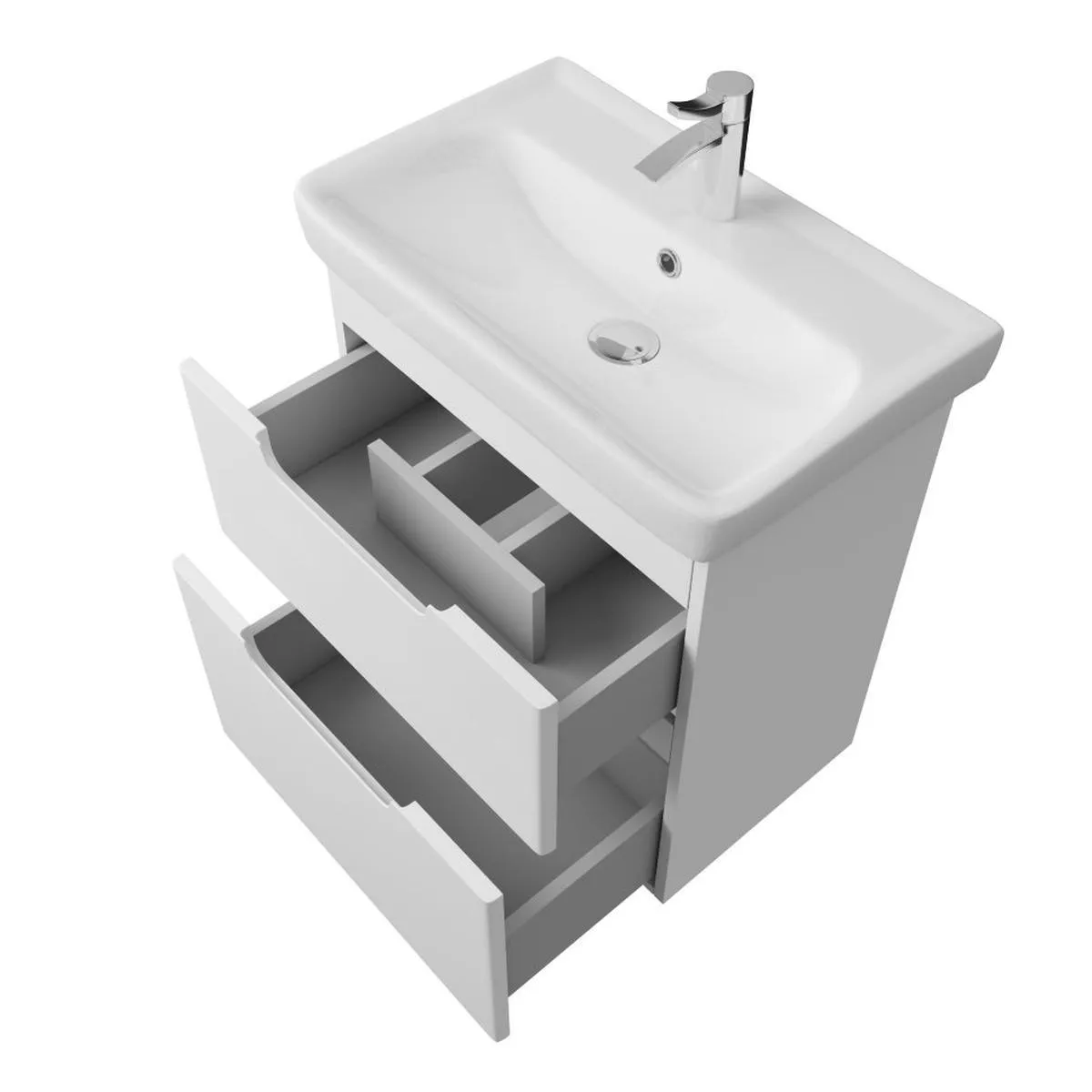 Тумба под раковину подвесная/напольная Dreja Q Plus 55 см, белый