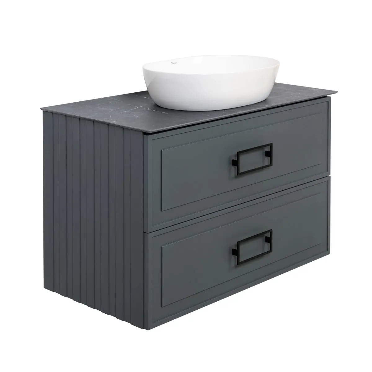 Тумба под раковину подвесная La Fenice Cubo TWIN FNC-01-CUB-G-80-2, серо-зеленая