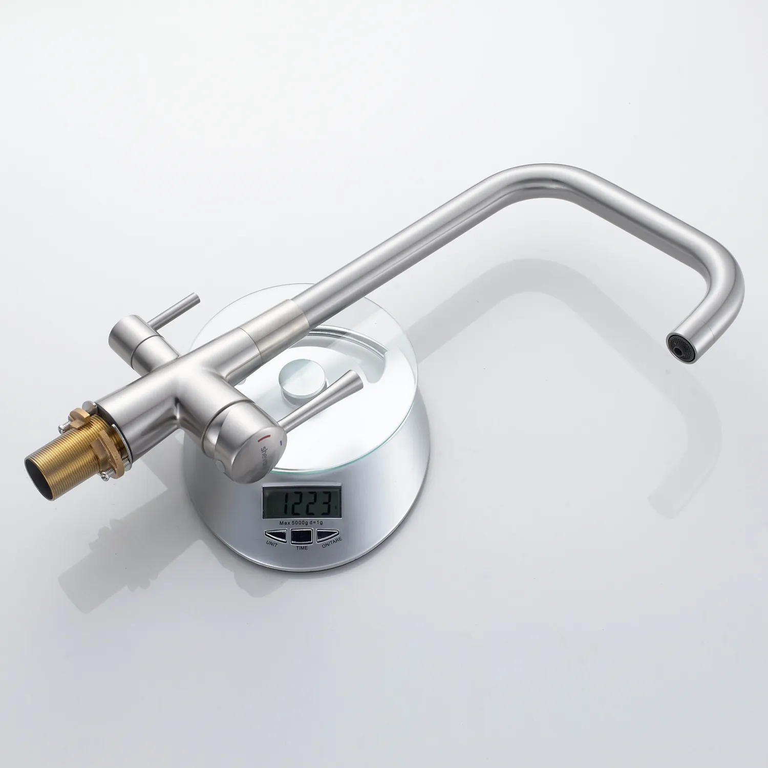 Смеситель для кухни с подключением фильтра Shevanik S528L, сатин