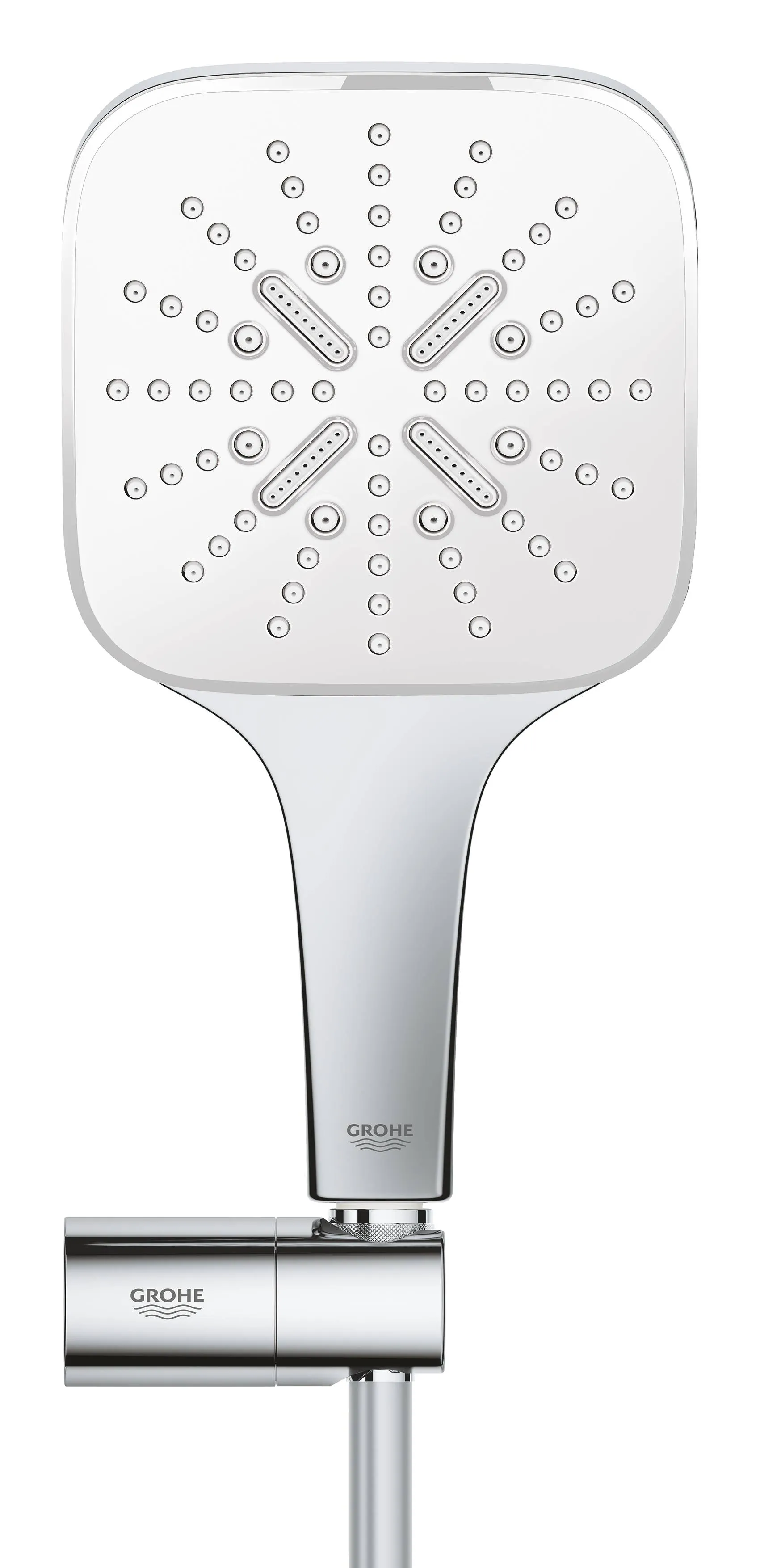 Душевой гарнитур вида струи Grohe Rainshower SmartActive 130 3, хром / белый (26588LS0)