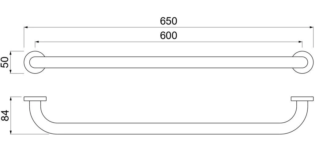 AQ4996MB поручень 650 мм, матовый черный