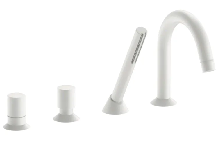 Смеситель для ванны и душа Fantini Nostromo, белый матовый (50 29 1665)