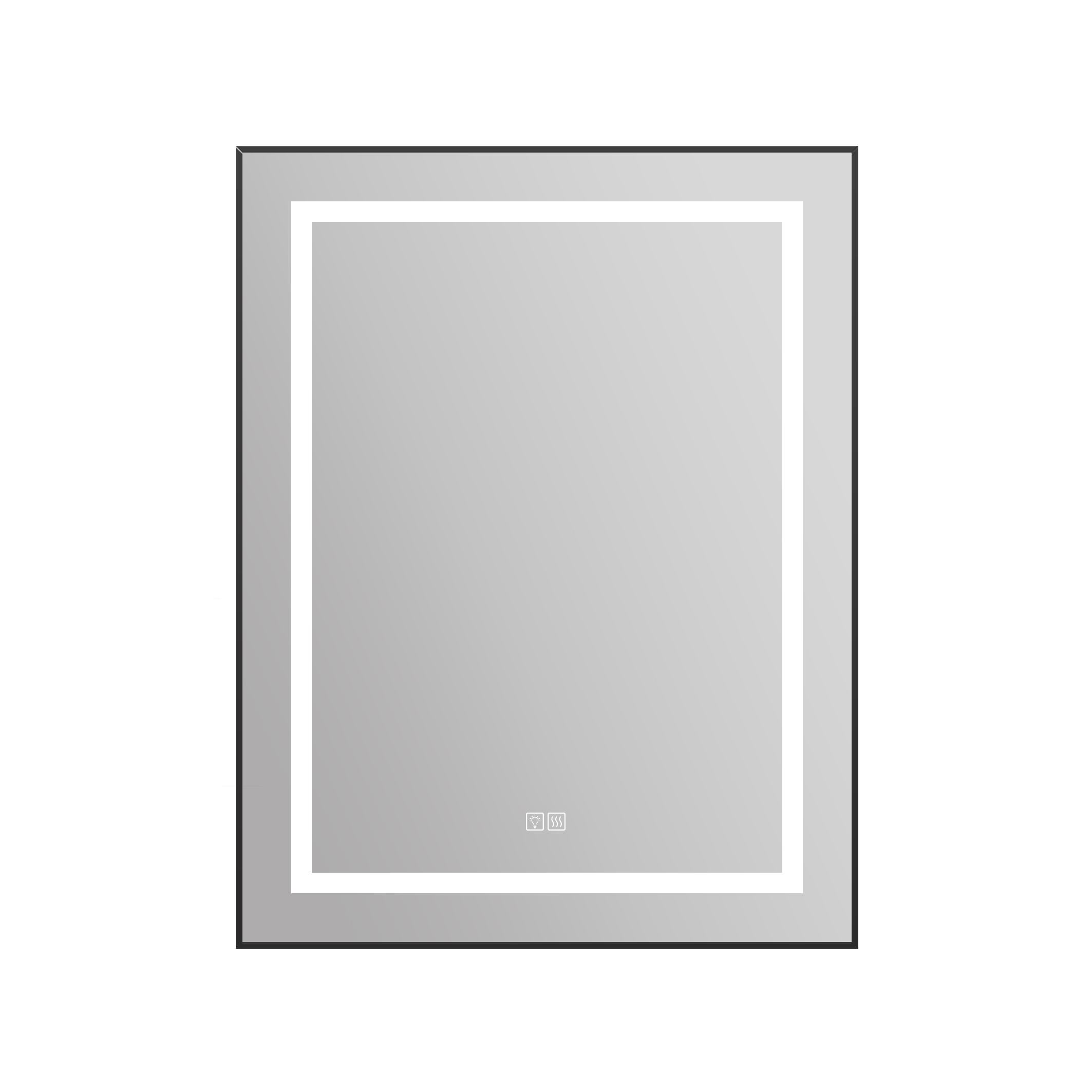 Зеркало в алюминиевой раме с светильником и подогревом BelBagno Kraft 685 х 32 х 885 (SPC-KRAFT-685-885-TCH-WARM-NERO)