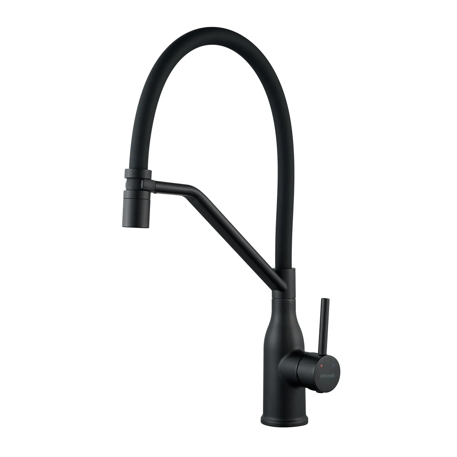 Смеситель для кухни с гибким изливом Shevanik S343H-3, черный