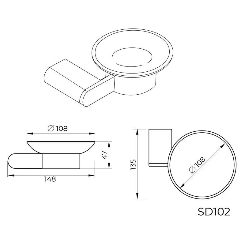 Мыльница Knotlor SD102BL, черный