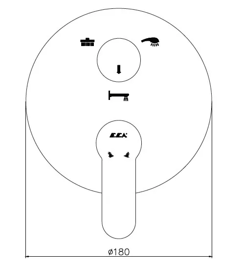 102167308EX-Y + 102166301EX NITA смеситель для душа, 3 режима(внешняя часть) + скрытая часть на 3 режима
