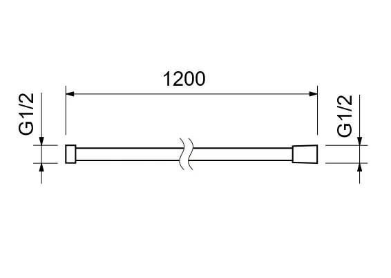 AQ2103BGM шланг для душа 120 см нержавейка, шлиф. черный хром