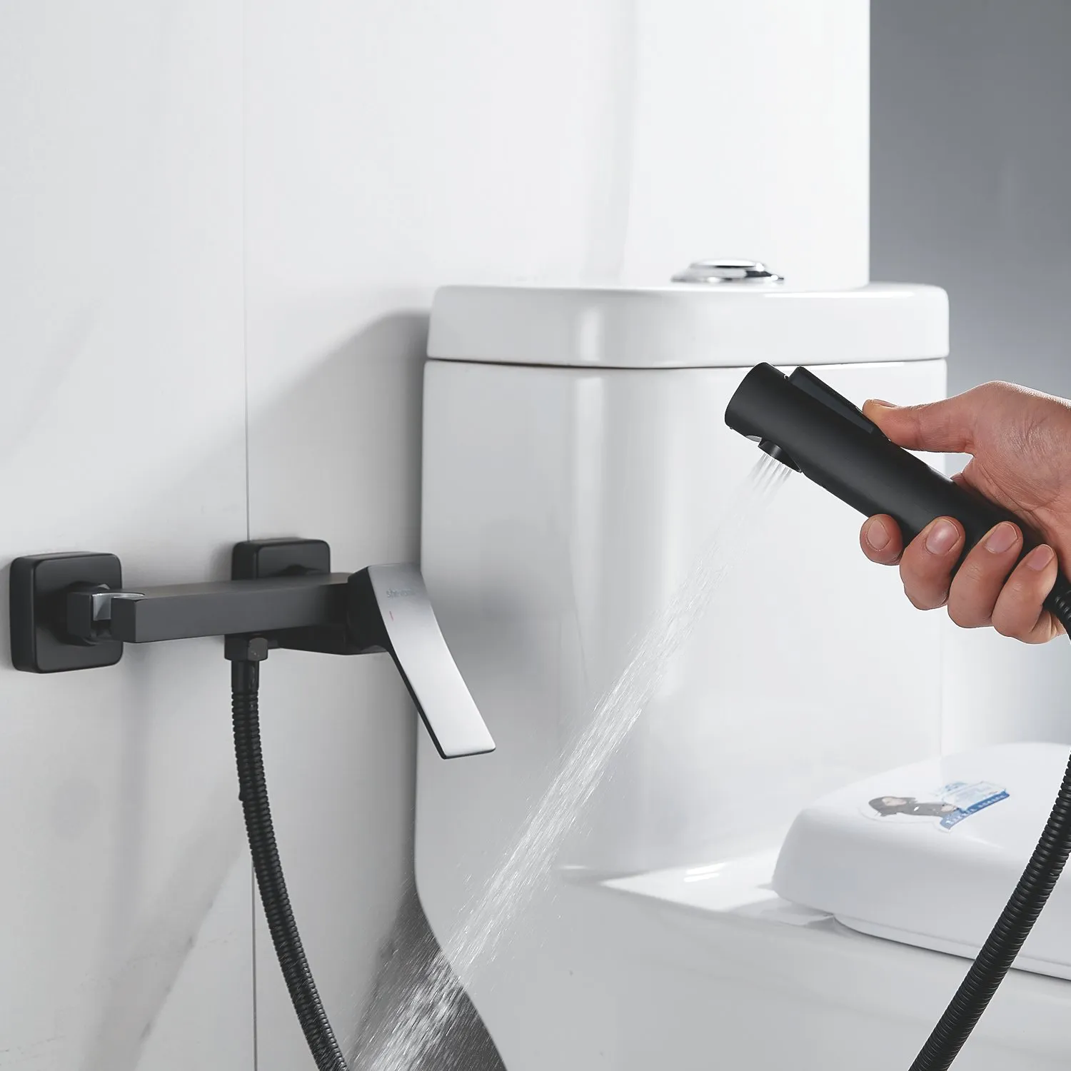 Гигиенический душ со смесителем Shevanik S4005H-1, черный