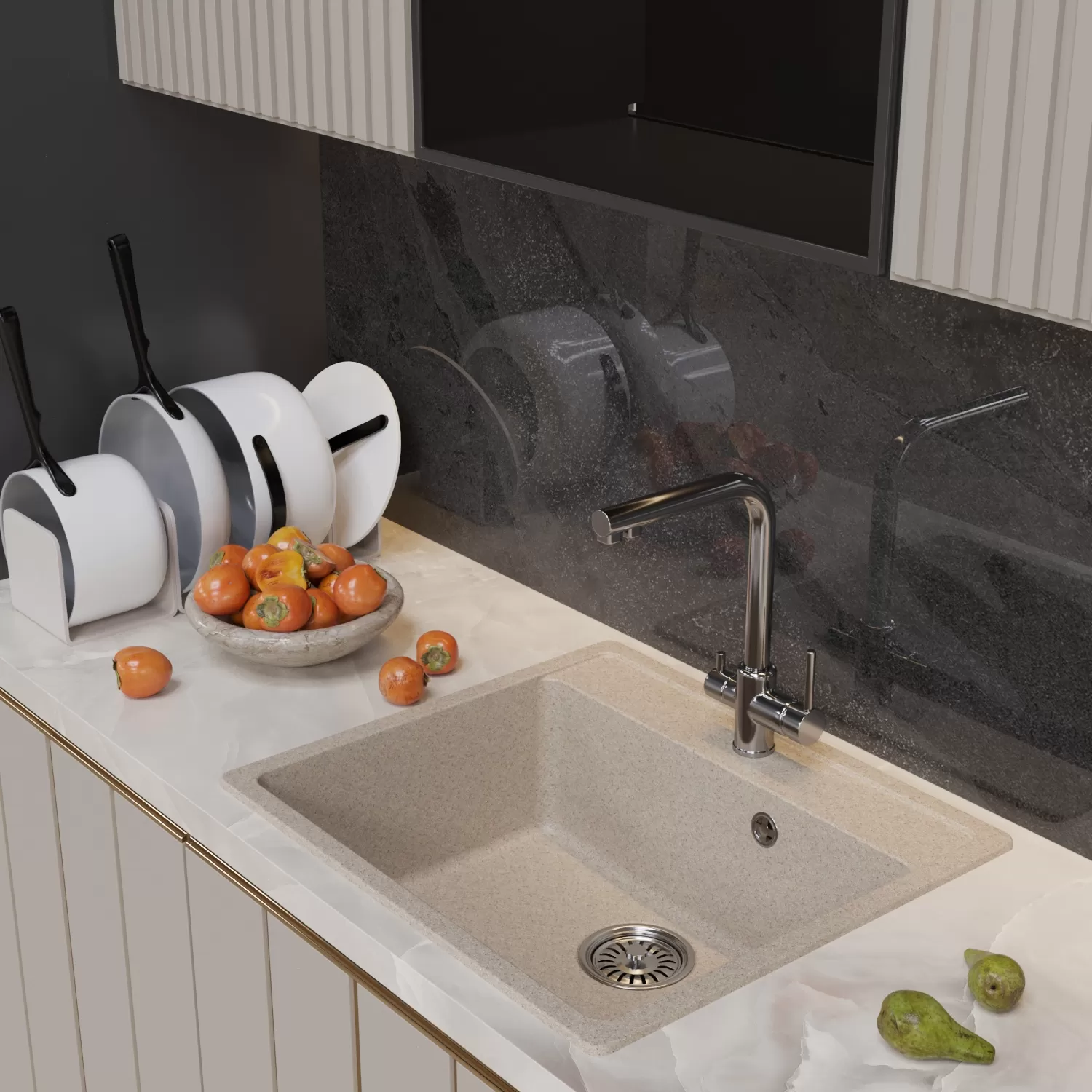 Мойка MIXLINE ML-GM15 бежевая (328)  560*500*180мм NEW (551917)