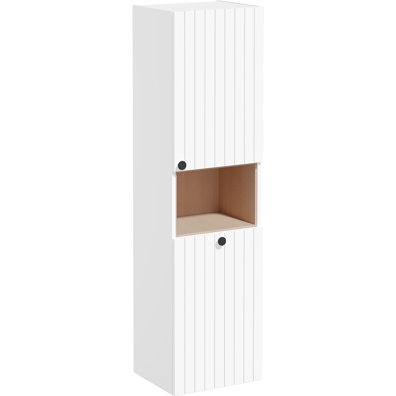 69100 Пенал высокий Vitra Root Groove 40 см с корзиной для белья, матовый белый, правосторонний