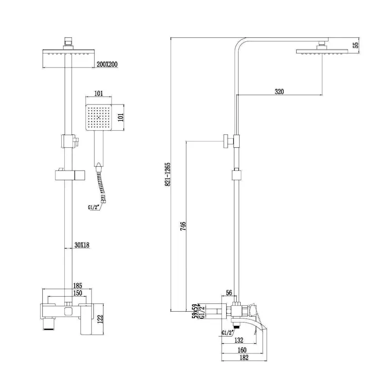 Душевая стойка Fmark FS8645-1C