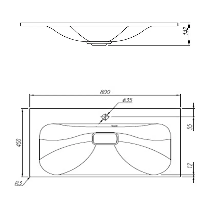 Раковина Florentina Фортуна 80 см 10.270.00800.302, антрацит