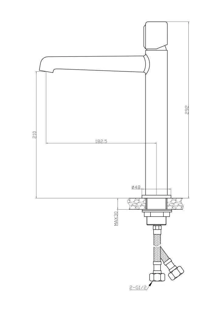 Смеситель для накладной раковины BelBagno Uno, золото (UNO-LMC-ORO-W0)